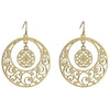 Large Coin Hoop Earrings in 14k gold finish | Modern boho jewelry | Criscara