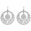 Large Coin Hoop Earrings in silver finish | Modern boho jewelry | Criscara
