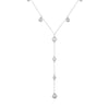 Long Coin Y Necklace Lariat in silver finish | Modern boho jewelry | Criscara
