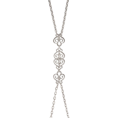 Body Chain Necklace in silver finish | Modern boho jewelry | Criscara