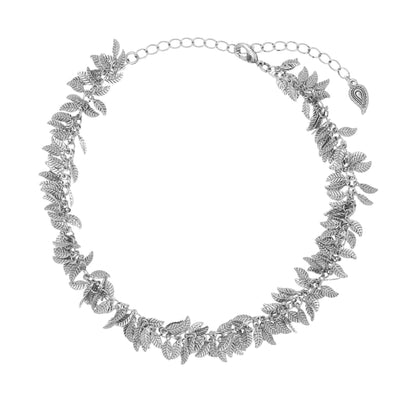 Feather Fringe Choker in silver finish | Modern boho jewelry | Criscara