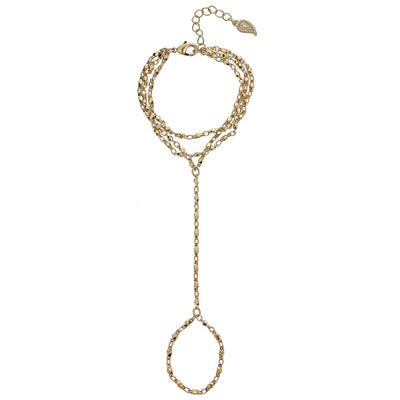 Multi-Strand Hand Chain in 14k gold finish | Modern boho jewelry | Criscara