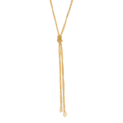 Lariat Wrap Necklace in 14k gold finish | Modern boho jewelry | Criscara