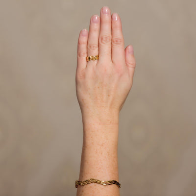 Wavy Stacking Bracelet Set in 14k gold finish sold as stack of 3 | Modern boho jewelry | Criscara