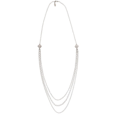 Multi Strand Layered Necklace in silver finish | Modern boho jewelry | Criscara