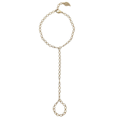 Dainty Hand Chain in 14k gold finish | Modern boho jewelry | Criscara