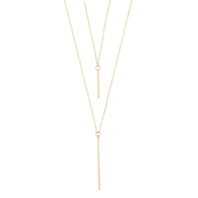 Double Strand Stick Necklace in 14k gold finish | Modern boho jewelry | Criscara