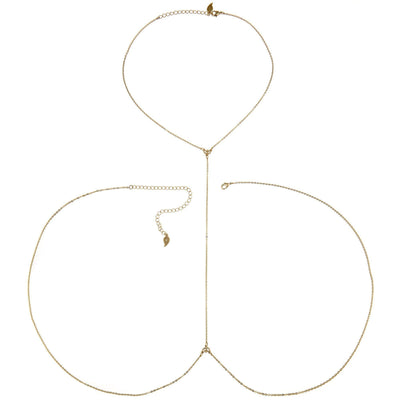 Dainty Body Chain in 14k gold finish | Modern boho jewelry | Criscara