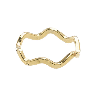 Wavy Stacking Ring in 14k gold finish size 3 | Modern boho jewelry | Criscara
