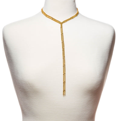 Lariat Wrap Necklace in 14k gold finish | Modern boho jewelry | Criscara